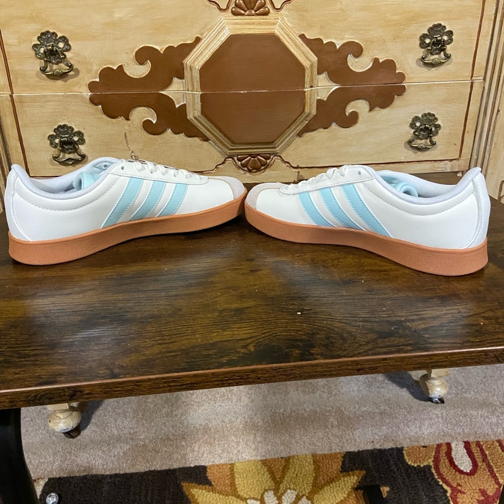 Adidas White and Blue Sneakers